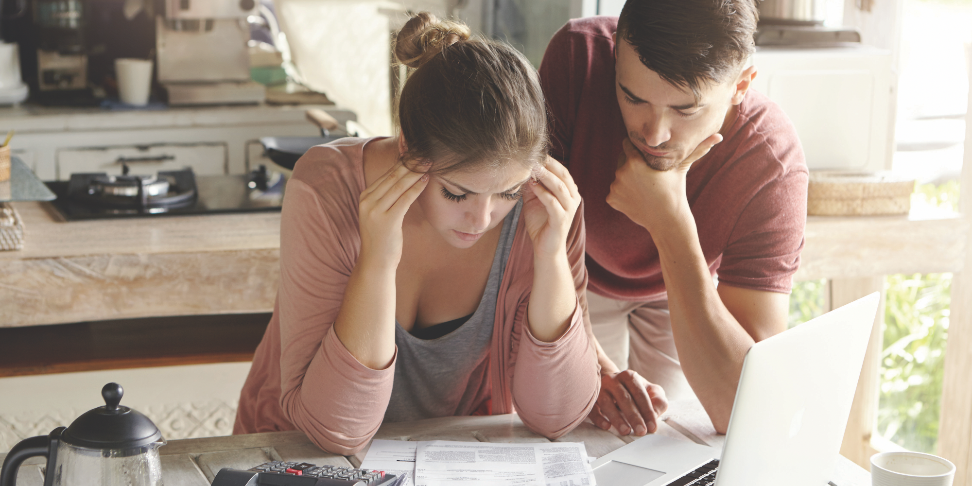 Couple doing taxes